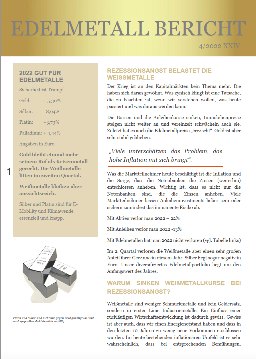 Edelmetall-Bericht Q3 2022 (PDF)