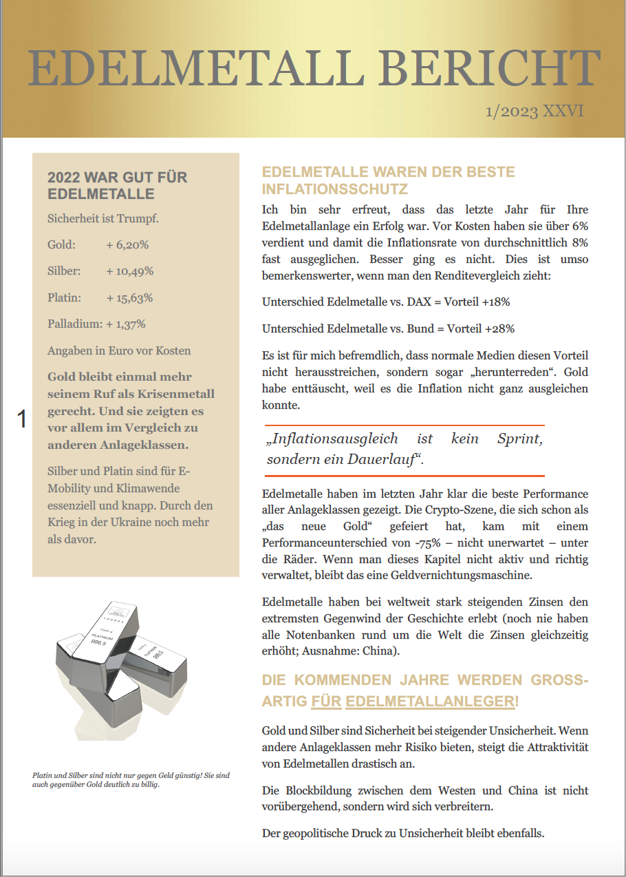 Edelmetall-Bericht Q1 2023 (PDF)