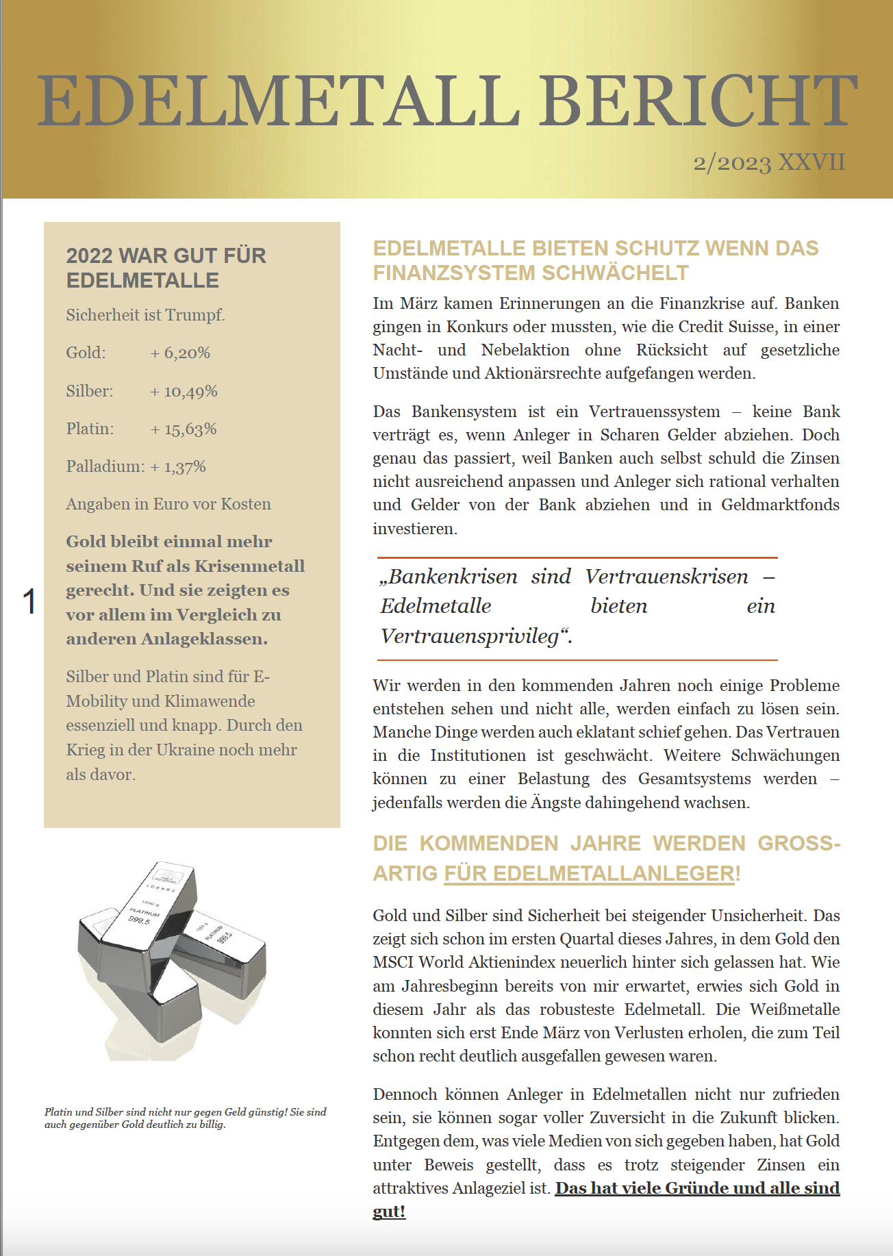 Edelmetall-Bericht Q2 2023 (PDF)