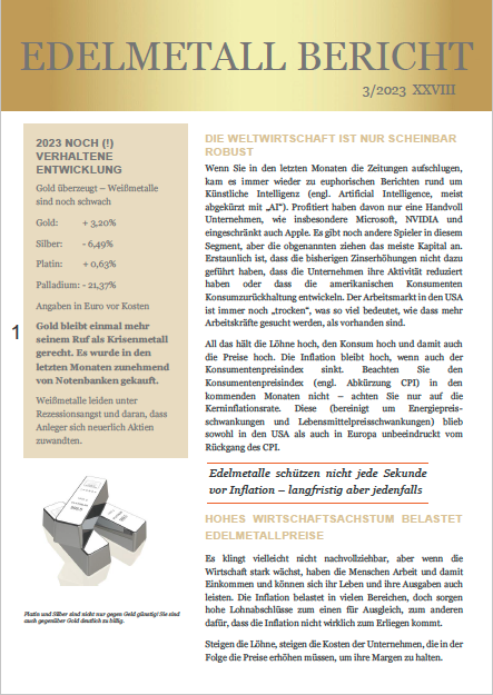 Edelmetall-Bericht Q3 2023 (PDF)