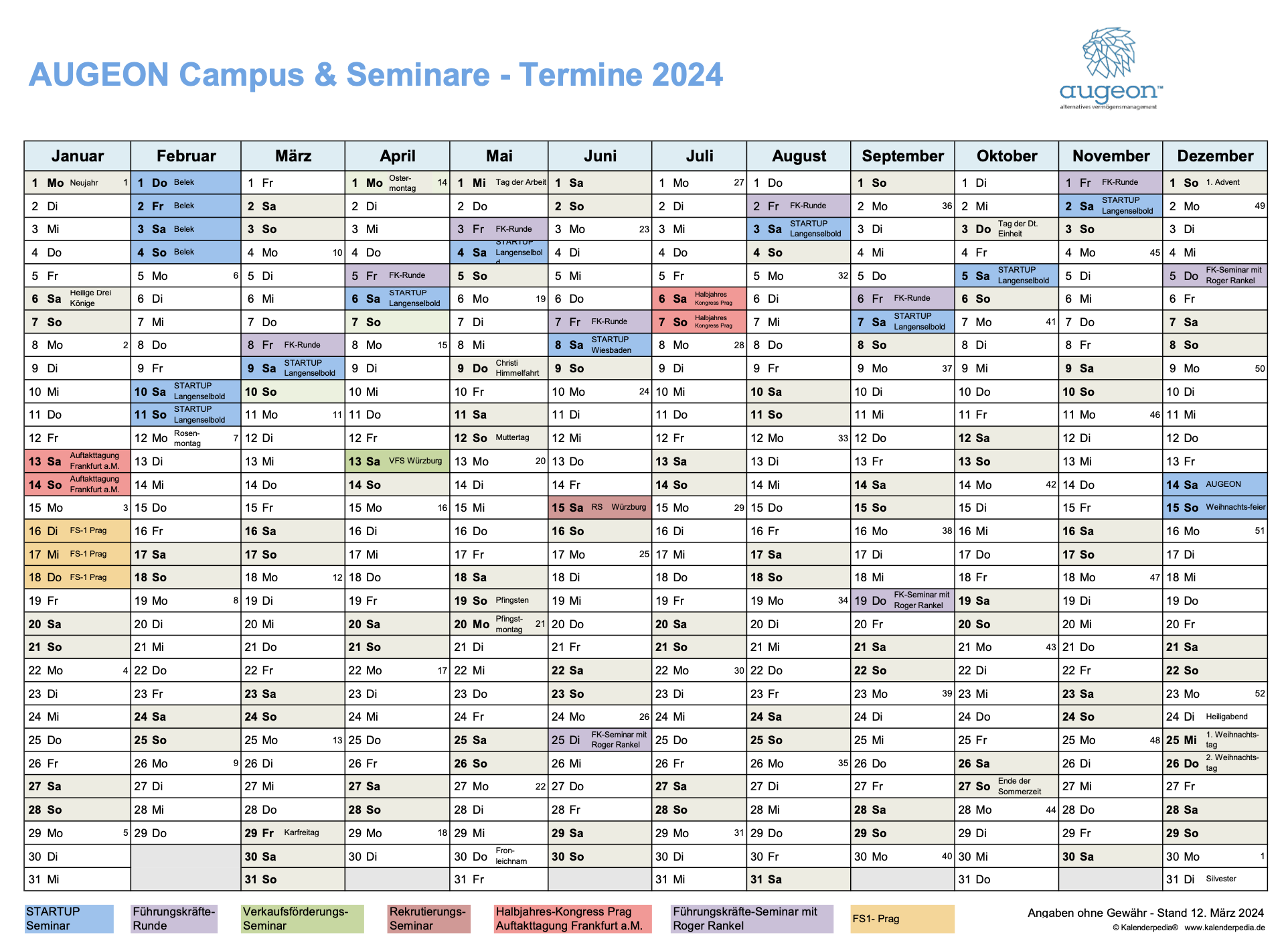 Seminarkalender 2024